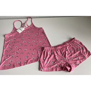 Munki Munki Snoopy Peanuts Women’s Sz L Pajama Pj Set Rainbow Joe Cool NEW